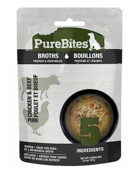 PureBites Broths Chicken, Beef & Veg 57gm Pouch