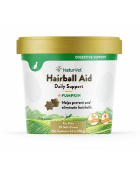 NaturVet Hairball Aid + Pumpkin 60ct Chew