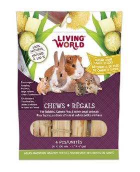 Living World SugarCane Sticks for Small Animal 4pk