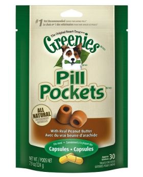 Greenies K9 Pill Pockets Peanut Butter -Cap-7.9 oz