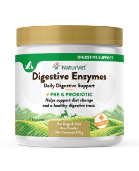 NaturVet Digestive Enzymes + Probiotics 4oz Powder