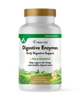 NaturVet Digestive Enzymes + Probiotic 60ct Tabs