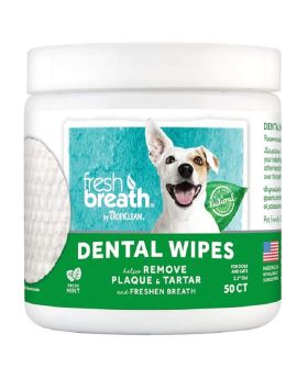TropiClean Fresh Breath Dental Wipes 50ct